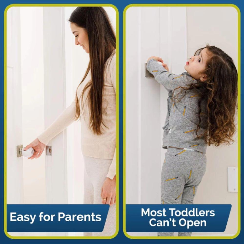 Hard-to-Remove Design Child Safety Door Knob Cover Dual-Lock Door Knob Locks For Toddlers