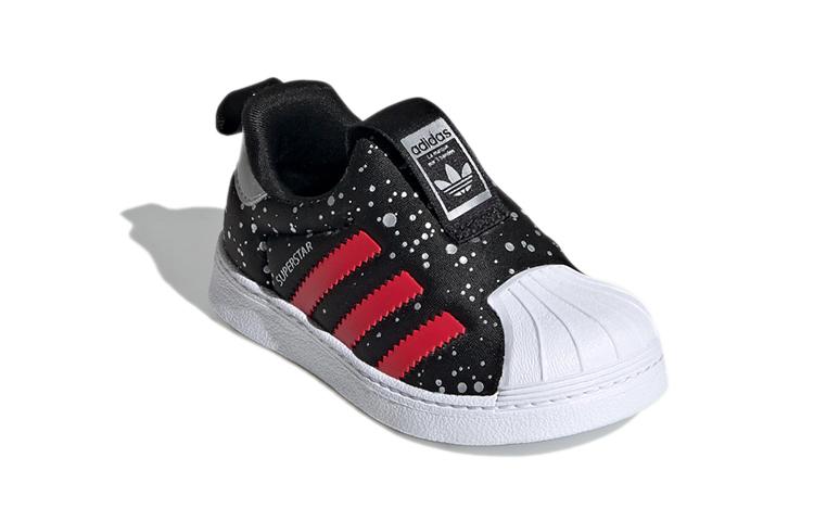 adidas Originals SUPERSTAR 360 Superstar Collection 360 I Breathable Low Top Toddler Shoes Black Red Infant And Toddler FV3435