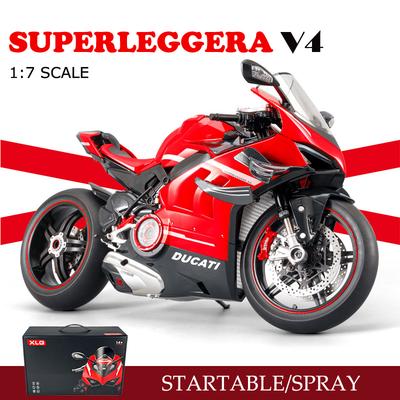 Diecast Spray 1:7 Ducati Superleggera V4 Super Motorrad Modell Sammlung Miniatur Auto Ornament Freund Geschenk Spielzeug Fahrzeug