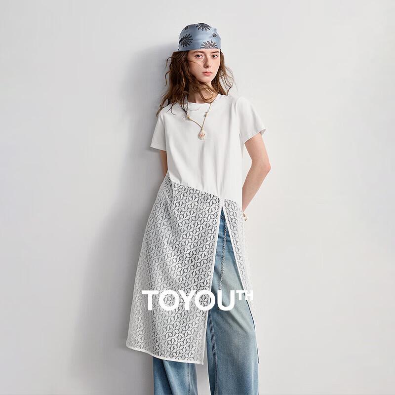 Chuyu Sorona Cooling Lace Panel T-Shirt Dress S