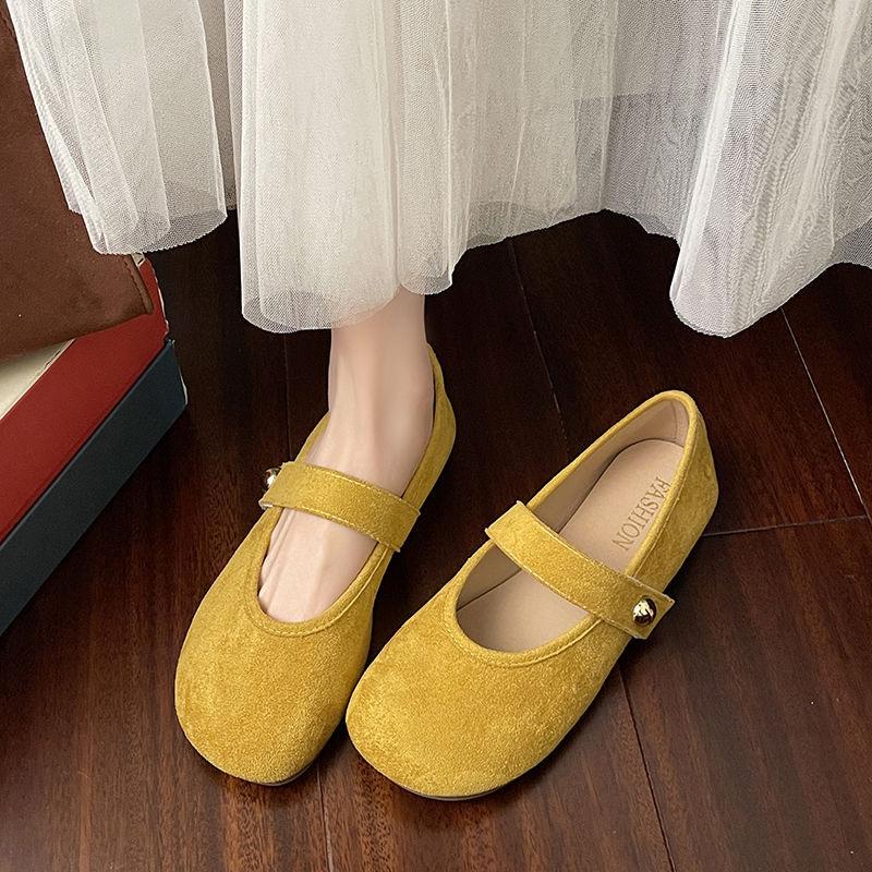 Sweet and cute little wind word with Mary Jane shoes summer versatile daily matte round head shallow mouth single shoes