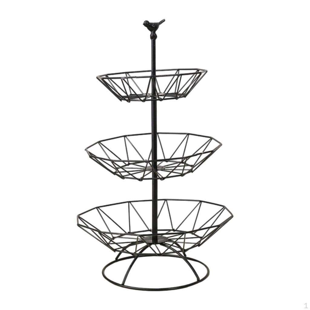 3 Tier Fruit Basket Display Rack Multifunctional Elegant Decorative Organizer Stand Holder for