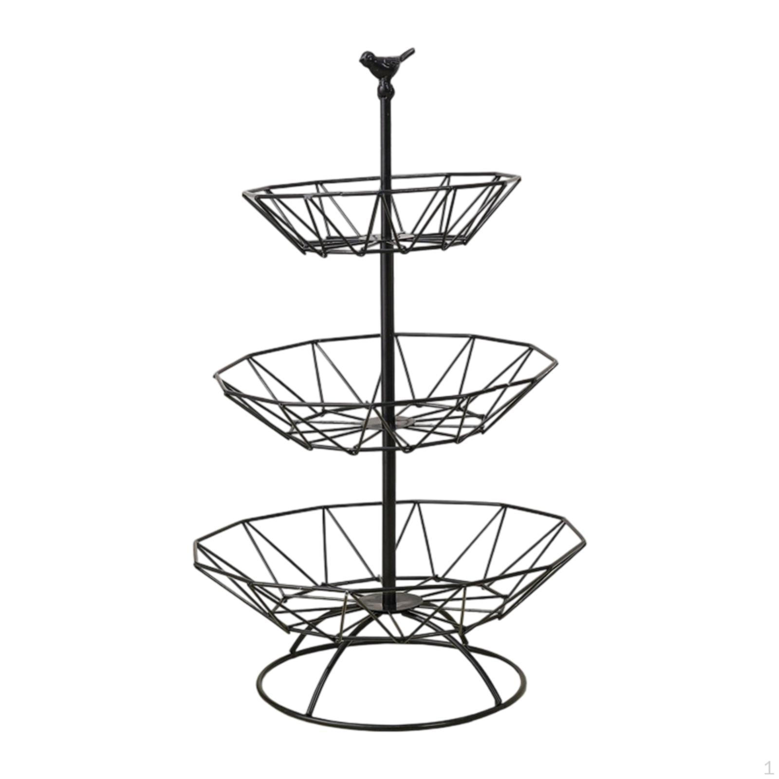 

Трехуровневая фруктовая корзина, стойка для демонстрации, многофункциональный элегантный декоративный органайзер, подставка-держатель для чёрный