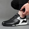 Men's casual leather shoes spring new fashion trend men's sports shoes leather breathable running shoes