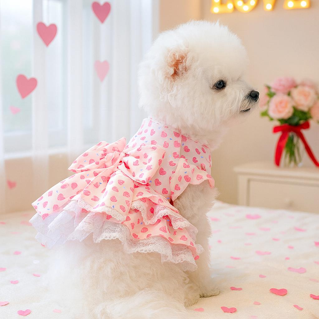 Pet circle, dog small dog clothes, cat clothing, autumn and winter Valentine's Day love collection