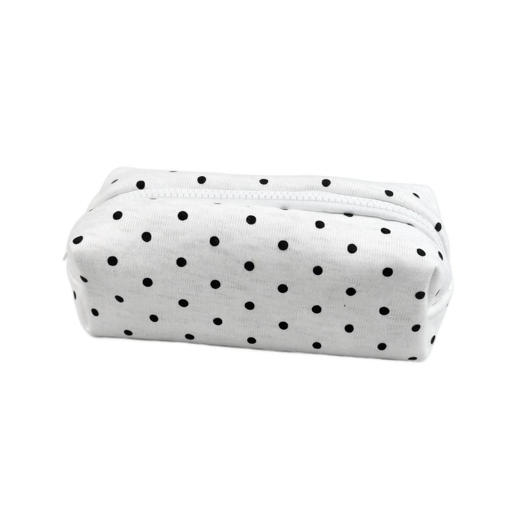 Polka Dot Pencil Case Portable Small Pouch for Students Women Makeup Bag