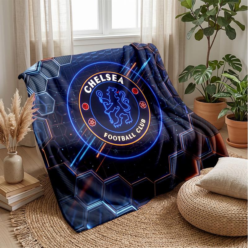 Chelsea FC Theme blanket Soft Flannel Blanket Plush Throw Blanket Cozy Sofa Bed Blanket for Home Decor