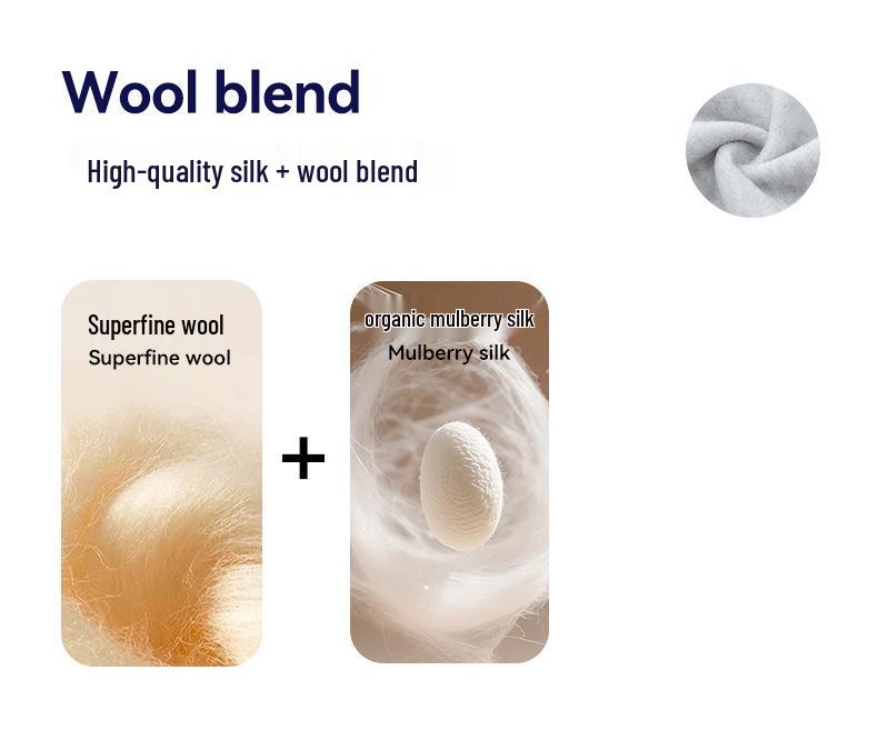 Men's Heavyweight Silk Wool Hooded Sweatshirt with High Collar and Zipper - 580g Plus Velvet Warm Jacket