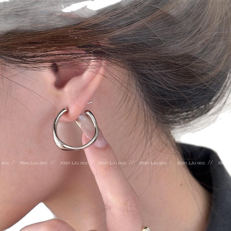 2025 High-End Light Luxury Metal Hoop Earrings - Unique Feminine Style