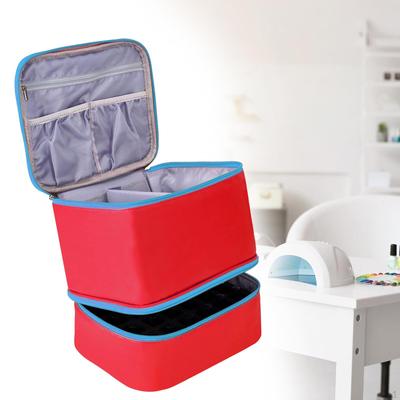 Nail Polish Carrying Bag Dryer Case, Double Zippers Reinforced Stitching Portable Kits