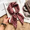 Autumn and winter Maillard cashew square scarf silk scarf women's shirt versatile neck small scarf tied hair decorative scarf