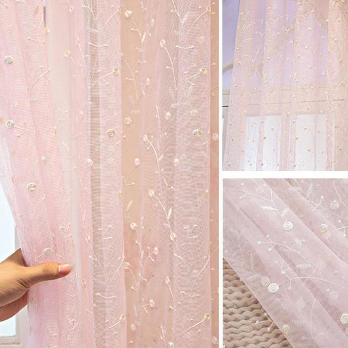 Paravan de fereastră de balcon Perdeau de fereastră Perdeau de fereastră brodat Tijă de perdea de dormitor