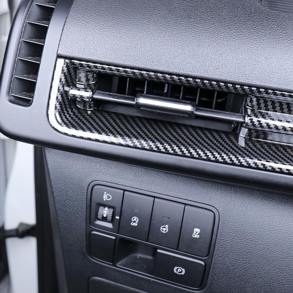 Carbon Fiber Dashboard Middle Air Conditioner Vent Cover Trim For Hyundai Staria 2021-2026 Accessories