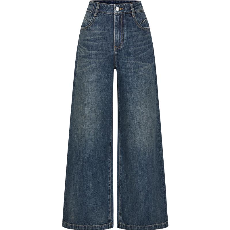 

JUZI ANNAKO Women s 2025 Winter Washed Loose Straight Denim Jeans L
