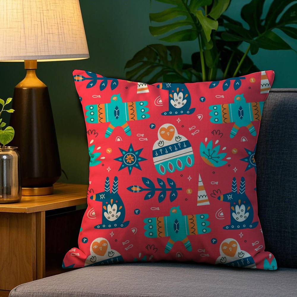 Moroccan Style Pillow Case Anti-dustmite Pillowcase Invisible Zipper Silky Short Plush Sofa Cushion Cover