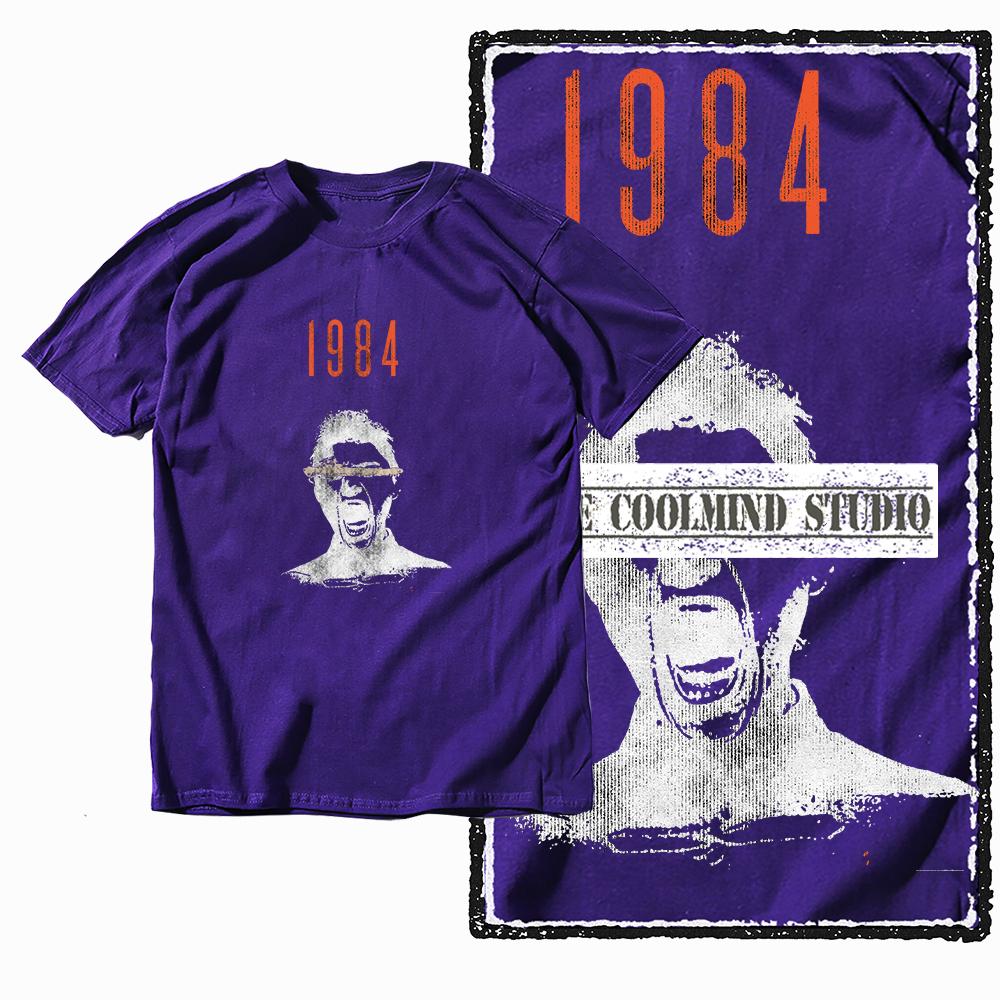 Coolmind X0096 1984 Scream Tee 100% Cotton Exclusive Graphic Men Tshirt Big Size Streetwear T Shirt for Men Tee Shirts