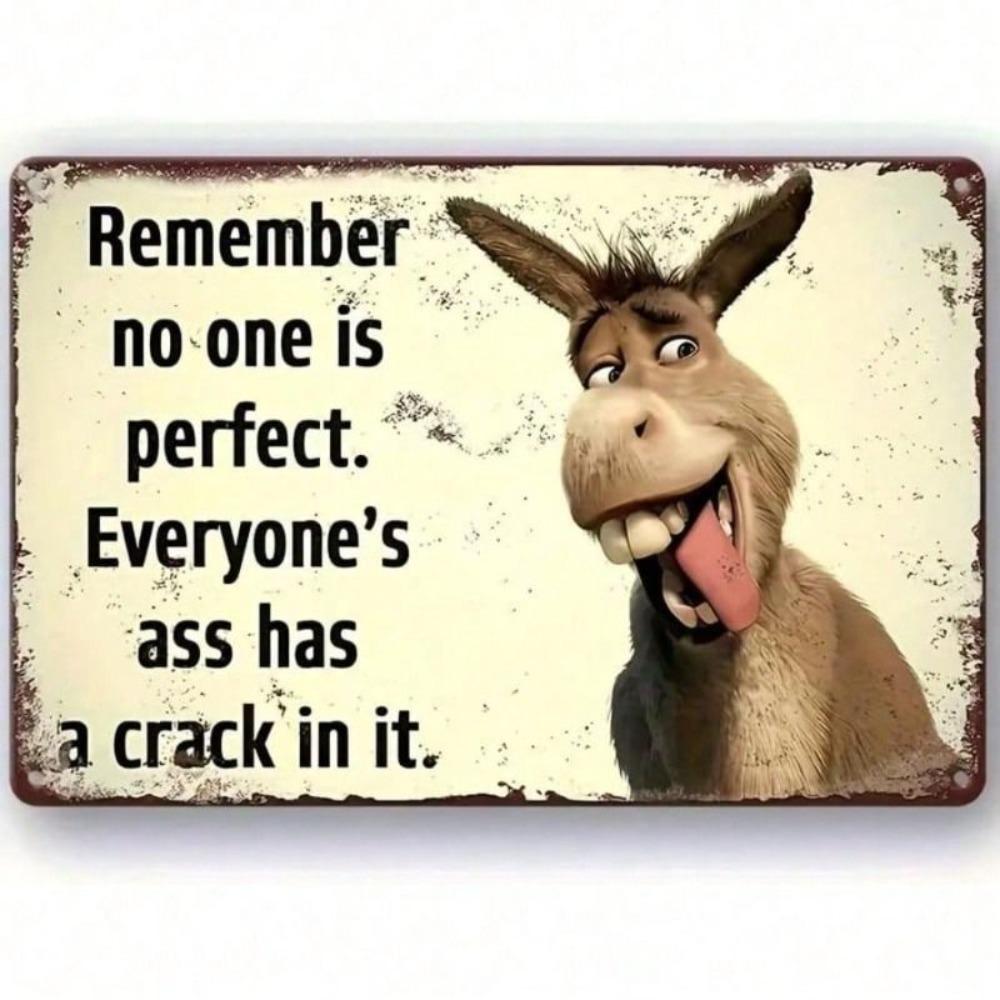 Metal Wall Art Vintage Donkey Humorous Poster for Bar