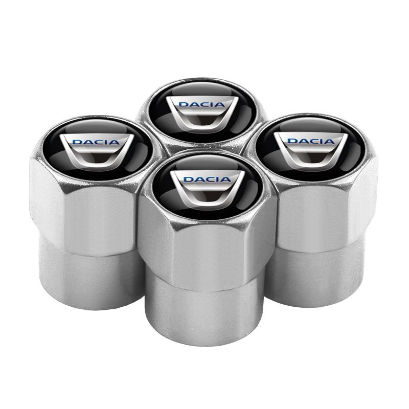 Novas 4 Peças Tampas de Válvula de Pneu de Roda de Carro Coberturas de Haste de Ar Acessórios Para Dacia Duster Logan Spring Sandero Stepway Dokker Lodgy Jogger