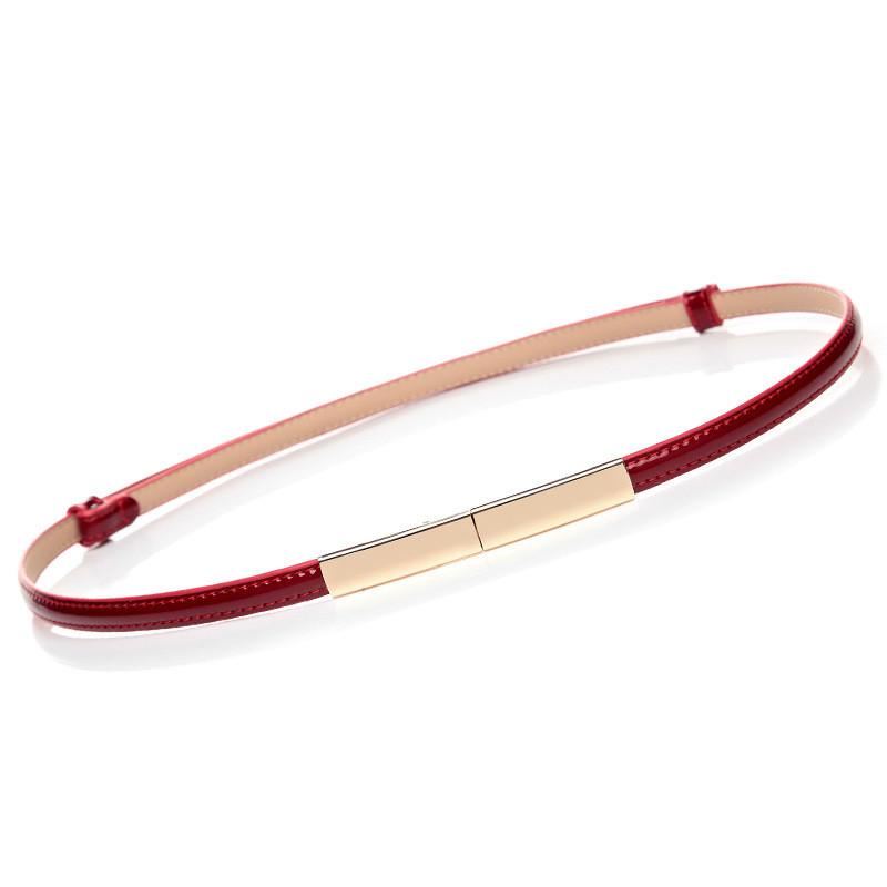 Leather Belt For Women With Round Alloy Buckle And Slim Design Perfect For Casual And Office Wear