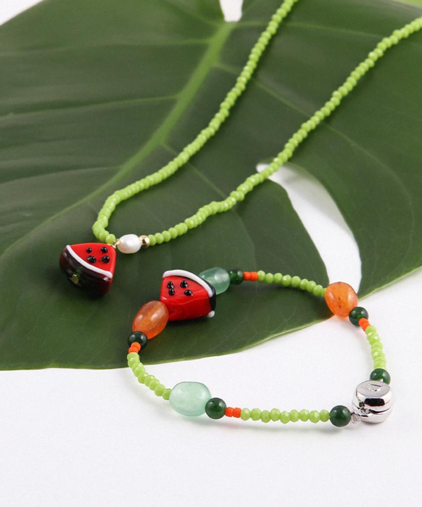 Dana Burton Fresh Watermelon Glass Bracelet