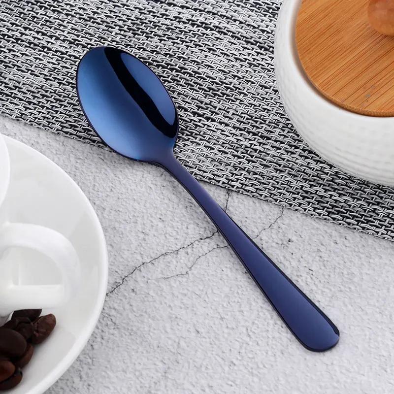8 Colors Tea Spoons Stainless Steel Coffee Spoon High Quality Dessert Cake Fruit Spoons Gold Small Snack Scoop Dinnerware Tools