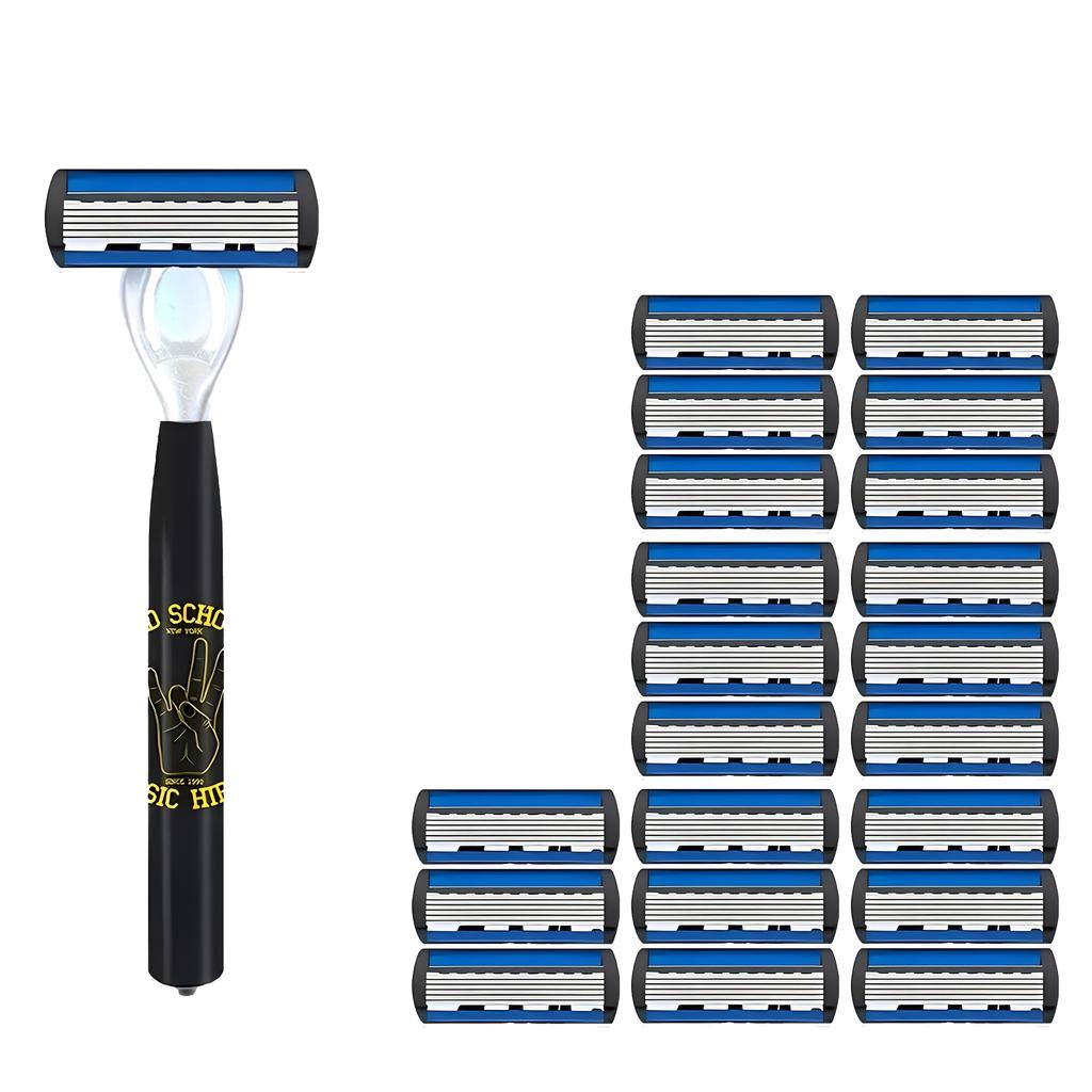 6-layer Blades Replacement Shaver Head Cassette Shaving Razor Blade Replacement Set Factory Direct Sales Men Manual Safety Razor