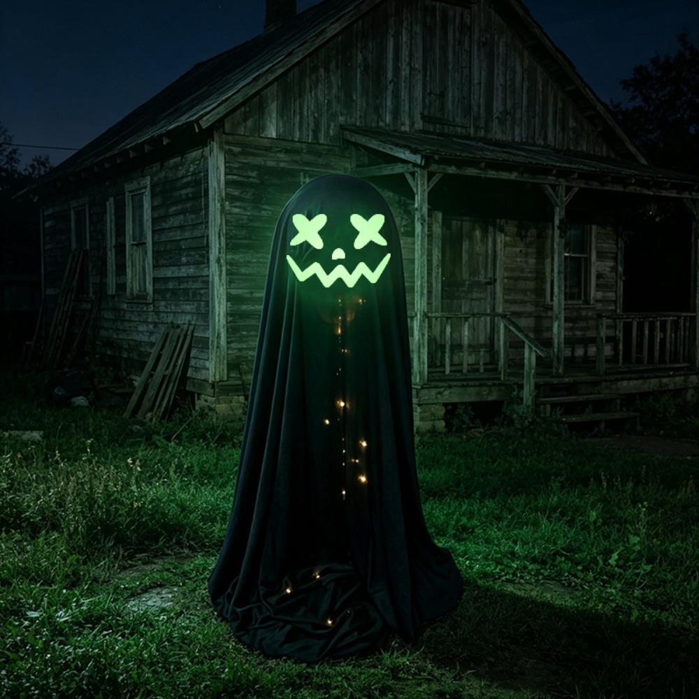 Adjustable Halloween Standing Ghost Decor Glowing Scary Ghost Figure Porch Yard Decor