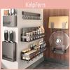 Carbon Steel Wall Mount Spice Rack With Hooks For Kitchen Storage Organizer