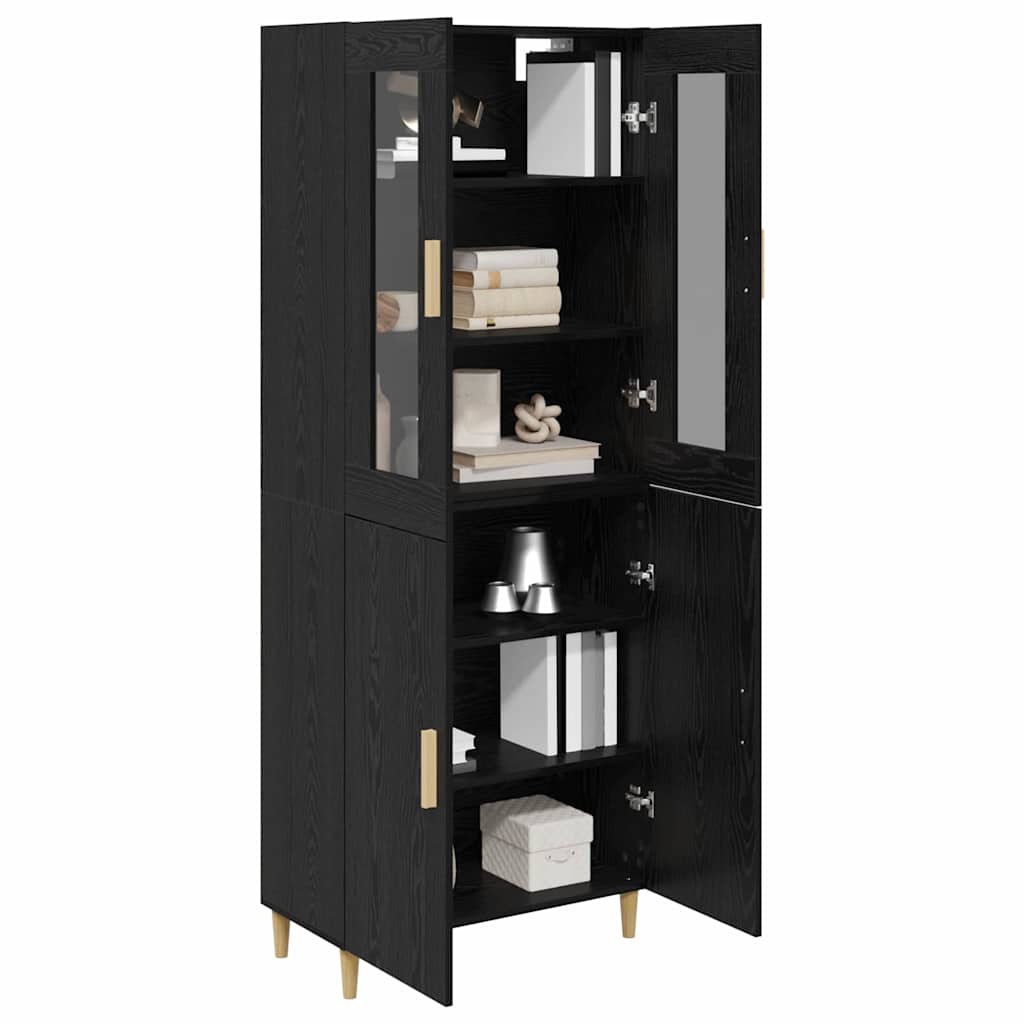 Highboard Black Oak Effect 69.5 x 34 x 180 cm