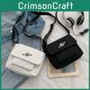 Stylish Japanese Streetwear Canvas Bag Featuring Unique Planet Embroidery For Urban Fashion Lovers