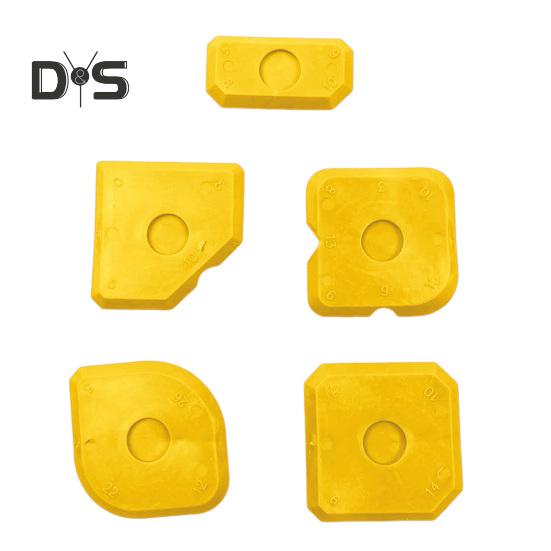 

5 шт./компл. набор инструментов для заделки швов силикона, кухонный, ванная комната, пол, оконный герметик, инструмент для отделки, скребок для затирки, многоразовые инструменты для разглаживания швов герметика жёлтый