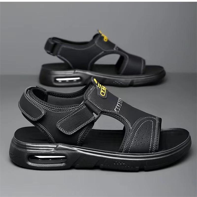 Daily Wear Men's Leather Sandals Stylish Casual Summer Shoes Men Soft Durable Beach Shoes Outdoor Male Sandals Open-toe Slippers