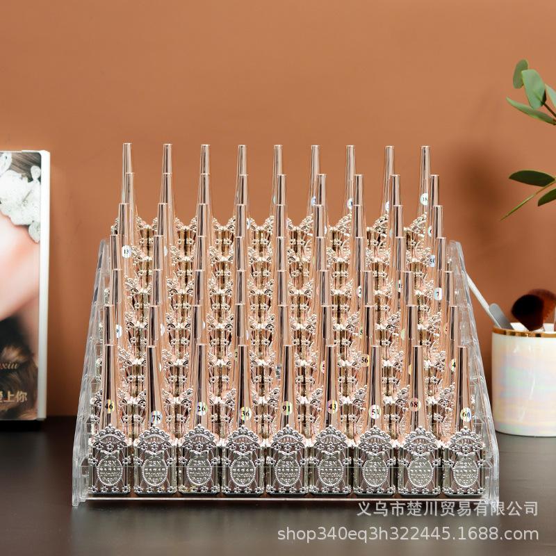 Acrylic Nail Polish Display Stand - Transparent, No-Assembly Cosmetic Storage Rack for Salons
