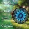 25,4 cm Mandala Blume Metall Windspiel - Langlebiger Hängespiral mit blauem & goldenem Design für Innen-/Außen-Garten- und Terrassendekoration