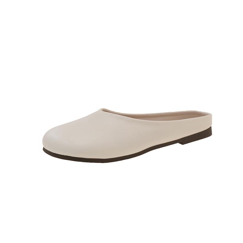 

Large size women s shoes 41 to 43 half mop soft sole not tired feet French niche bag head slippers flat bottom lazy silver sandals 35