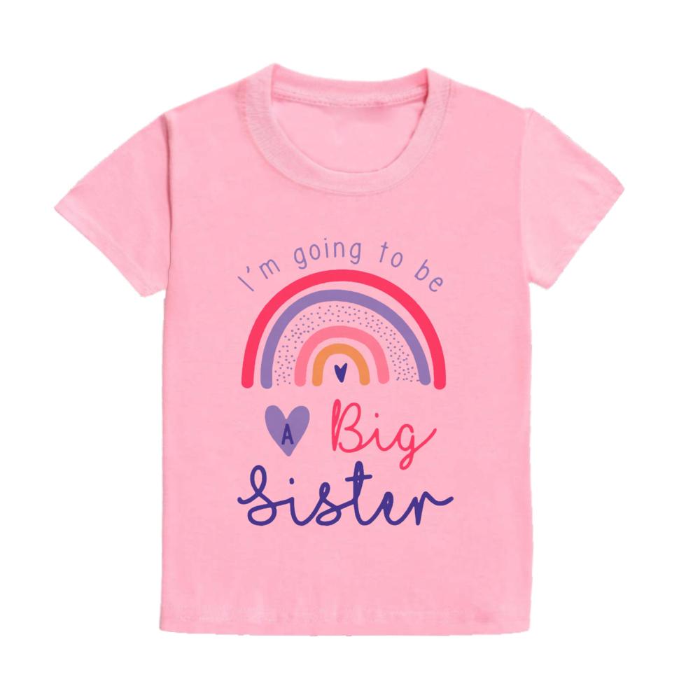 I'm Going To Be A Big Sister T-shirt Baby Announcement Big Sister Sibling Clothes Tops Toddler Rainbow Shirt Girl Kids Clothing