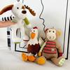 Pet Toy Cartoon Monkey Chicken Horse Design Anxiety Relief Pet Toy with Sound Design Bite-Resistant Interactive Plush Puppy