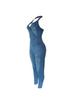 Europäischer und Amerikanischer Stil Schlankmachender Ärmelloser Neckholder Jumpsuit Jeans