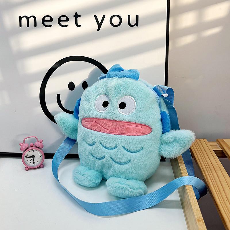 

Hangyodon Sanrio Plush Animal Single Shoulder Crossbody Bag Kids Gift Handbag