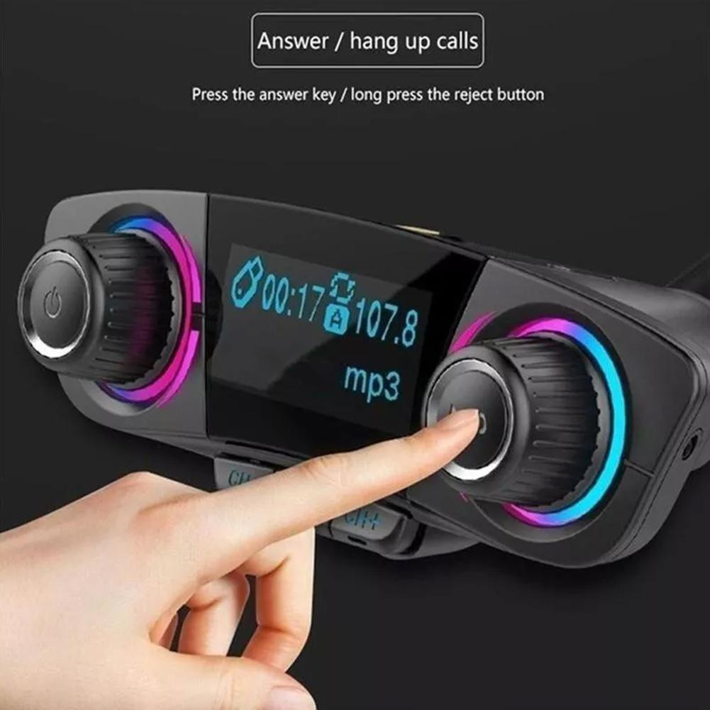 Car Bluetooth Charger FM Transmitter Mp3 Player Auto Wireless Handsfree Dual USB Charger LED Screen Bluetooth 5.0 Car 2027