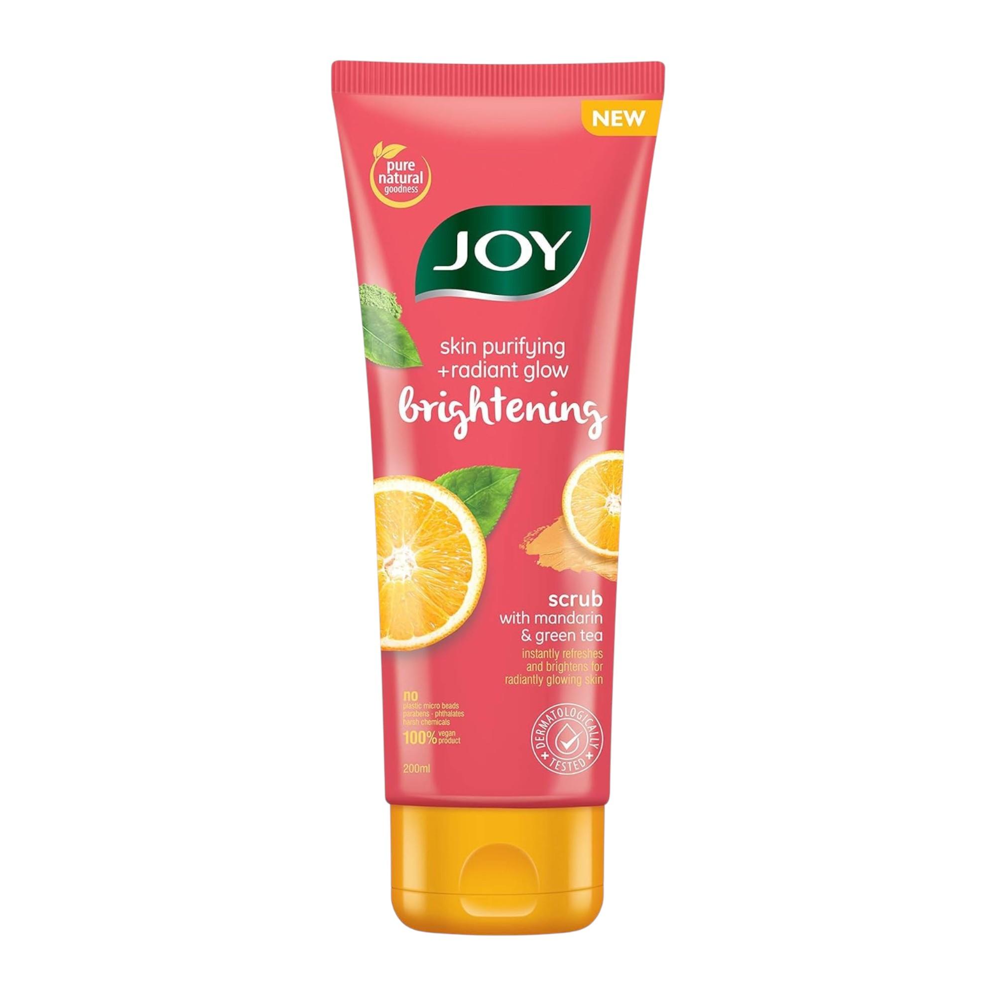 

Joy Mandarin & Green Tea Face & Body Scrub 200gm Pack of 1 | Exfoliating Brightening Vegan Scrub for All Skin Types