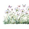 Spring Flowers Window Clings Garden Wildflower Butterflies Glass Sticker Reusable Static Decals for Living Room Home Office