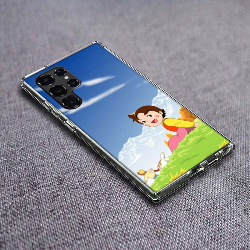 Heidi Cartoon Phone Case For Samsung Galaxy S24 S23 S21 S20 FE S22 S26 Ultra S25 Edge S10 Plus Cover Clear TPU Capa Shell Coque