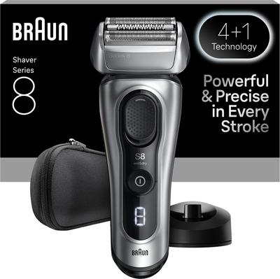BRAUN Series 8 Elektrorasierer – Schwarz – 60 Minuten Akkulaufzeit – 5 Minuten Schnellladung