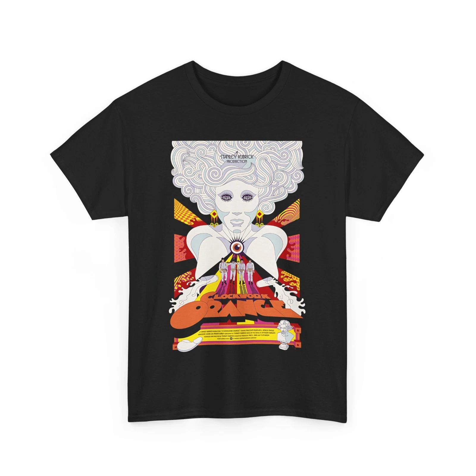 

Stanley Kubrick Clockwork Orange Movie 100% Cotton T-shirt Mens Tees Top Unisex Heavy Cotton Tee S
