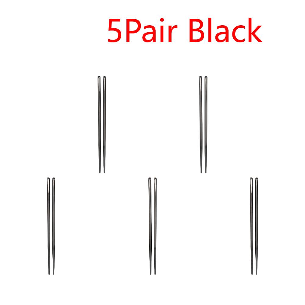 Stainless Steel Reusable Chopsticks Portable Colorful Environmental Protection Food Sticks Anti-skid  Kitchen Tableware Dishware