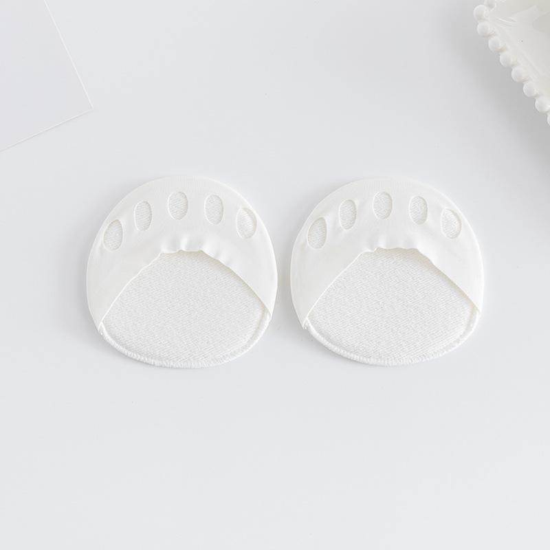 Female Summer Thin Pure Color Half Palm Shallow Mouth Invisible Five Finger Cotton Socks