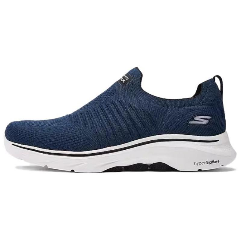 Skechers GO WALK 7 Men Low Top Casual Shoes Blue Black 216634-NVBK 40