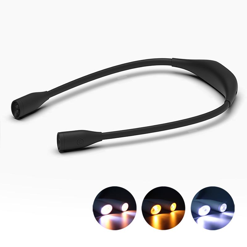 LED USB Rechargeable Neck Light: Eye-Friendly, Portable, Button-Control, Ideal for Reading or Outdoor Use
