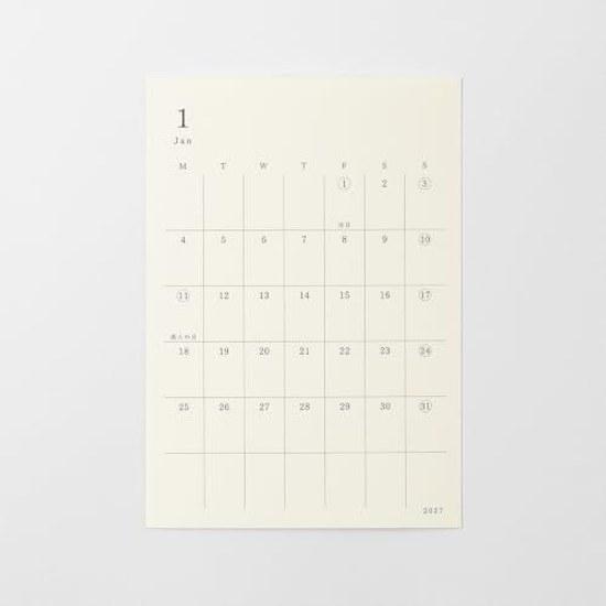 Midori MD Product Notebook Diary Planner Sticker 2027 Monthly S (Starts December 2026)